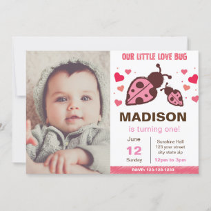 Love Bugs Valentine Anniversaire Invitation avec p