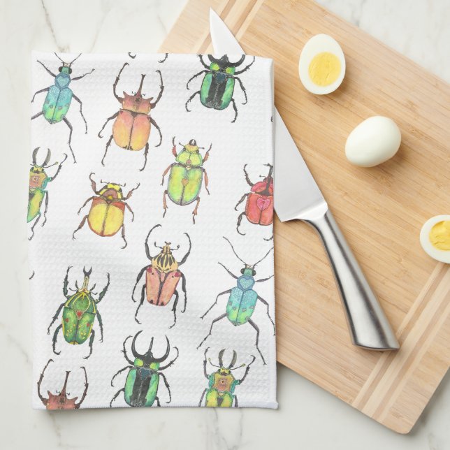 Love Bugs Valentine's Day Kitchen Towel (Quarter Fold)