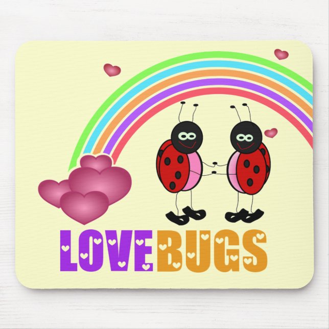 Love bugs Valentine's Day Mousepad (Front)