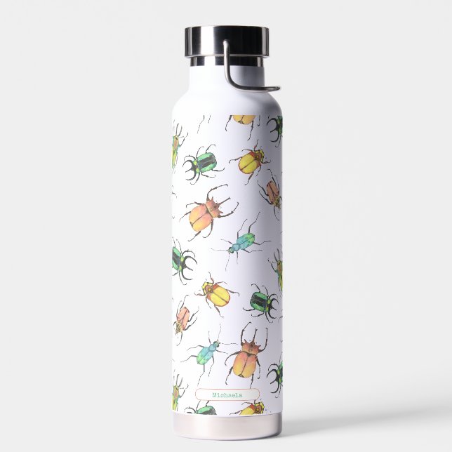 Love Bugs with Personalized Name Water Bottle (Left)