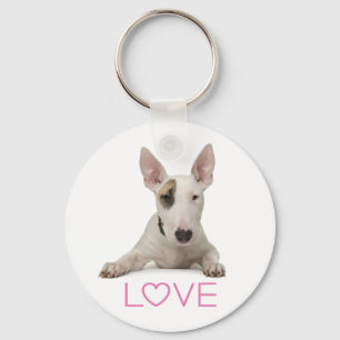 Love Bull Terrier Puppy Dog Keychain