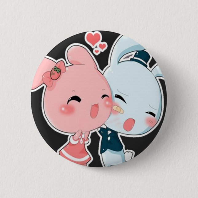 Love Bunnies 2 Inch Round Button (Front)