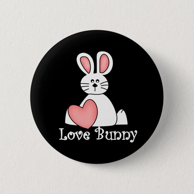 Love Bunny Valentine 2 Inch Round Button (Front)