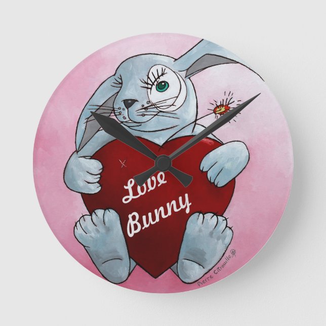 Love Bunny Wall Clock (Front)