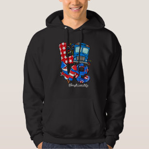 LOVE Bus Driver Life American Flag 4th Of July Hoodie