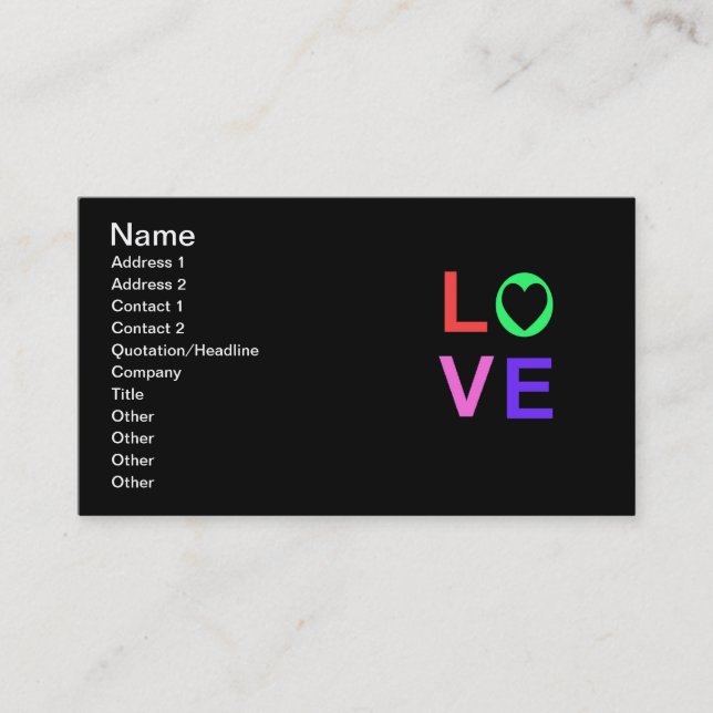 Love Business Card (Front)