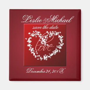 Love, butterflies heart, save the date magnet