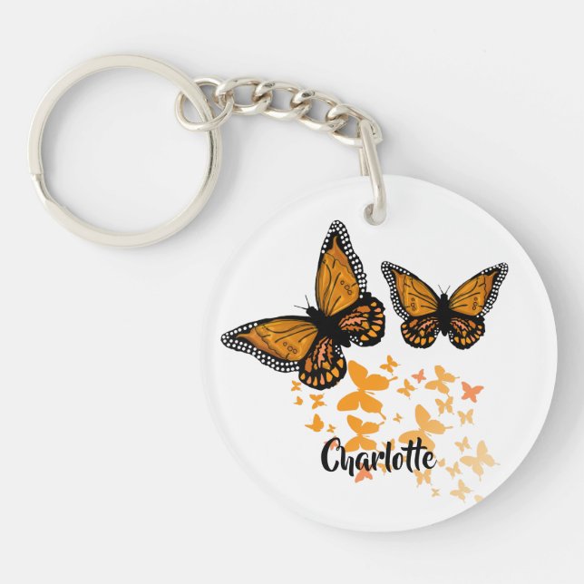 Love Butterflies Personalized   Keychain (Front)