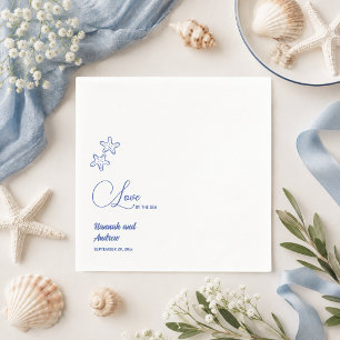 Love by the Sea Chic Starfish Couple Wedding Napkin