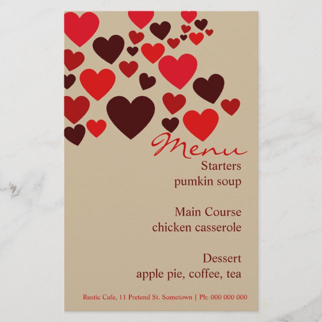 Love Cafe Menu Mariage Papeterie (Devant)