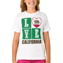 Love California Republic State Flag Heart Pride