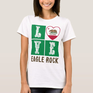 Love California State Flag Heart Eagle Rock T-Shirt