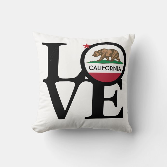LOVE California Throw Pillow (Front)
