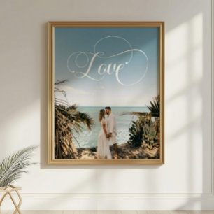 Love Calligraphie Couple Photo Poster