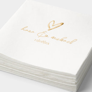 Love Calligraphy Heart ID940 Foil Napkins