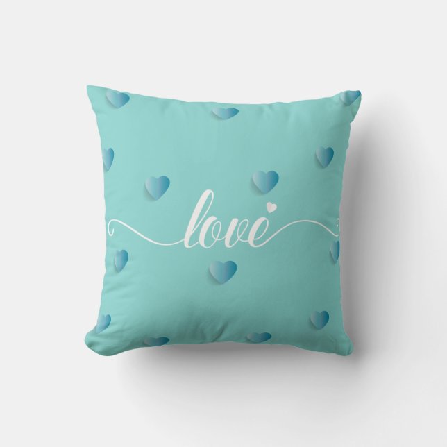 Love calligraphy heart romantic design throw pillow (Front)