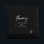 Love Calligraphy Heart Wedding Party Blk B&W ID940 Gift Box<br><div class="desc">Elegant handwritten script text and brush stroke accents are used to create the pieces of this beautiful, modern wedding suite. The keepsake box shown here for the father of the bride can also be used for any other important wedding party members and is classic white on black. A template is...</div>