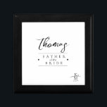 Love Calligraphy Heart Wedding Party Blk B&W ID940 Gift Box<br><div class="desc">Elegant handwritten script text and brush stroke accents are used to create the pieces of this beautiful, modern wedding suite. The keepsake box shown here for the father of the bride can also be used for any other important wedding party members and is classic black on white. A template is...</div>