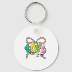 Love Came Down Luke 2_11 Merry Christmas Christian Keychain