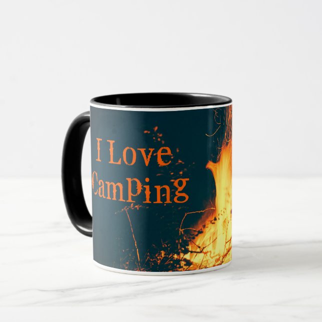 Love Camping Bonfire Campfire Custom Mug (Front Left)