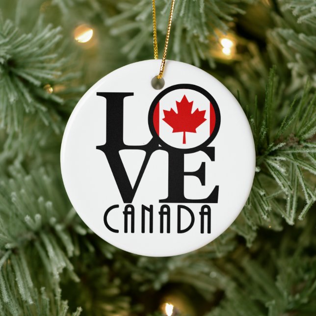 LOVE Canada Ceramic Ornament (Tree)