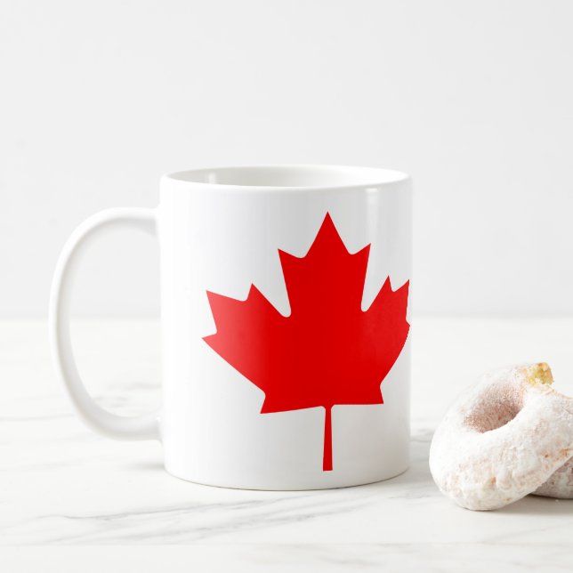 love Canada Day flag coffee tea cup mug (With Donut)