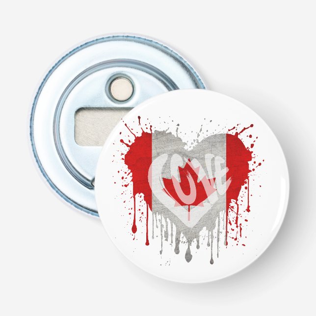 Love Canada Flag Bottle Opener (Front)