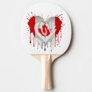 Love Canada Flag Ping Pong Paddle