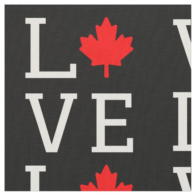 love canada maple leaf canadian fabric (Close Up)