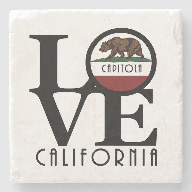 LOVE Capitola California Stone Coaster (Front)