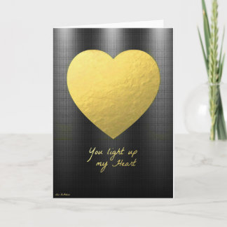 Love Card Boyfriend greeting card Gold Heart Card