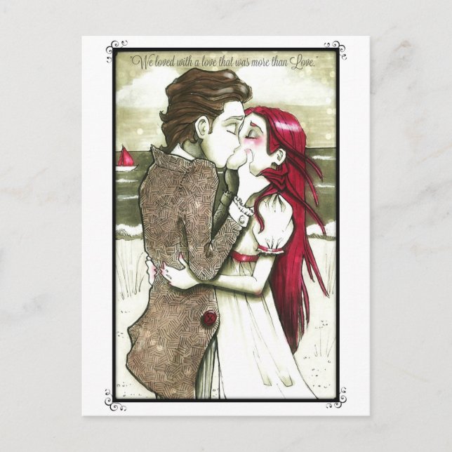 Love Card Edgar Allan Poe quote (Front)