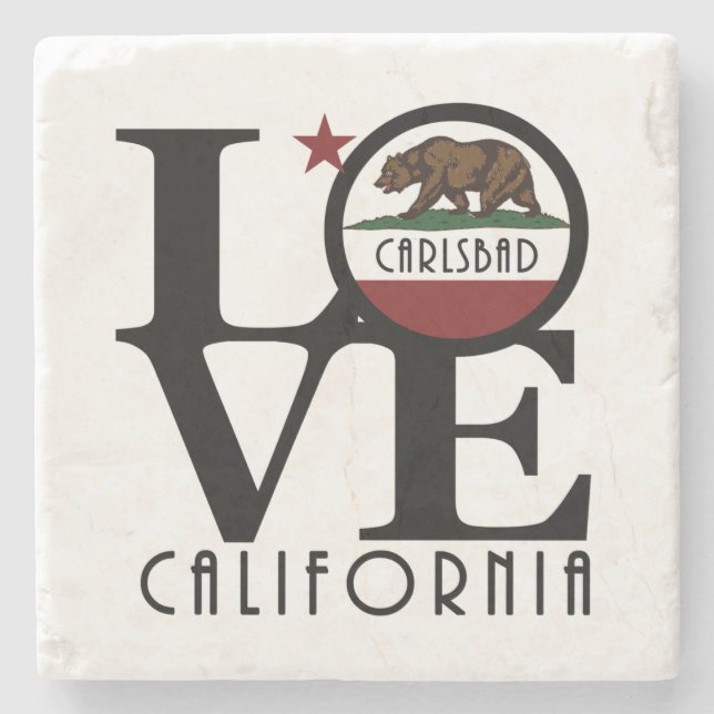 LOVE Carlsbad California Stone Coaster (Front)