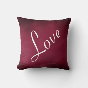 Love Carmine Red Soft Pastel Colour Tone Throw Pillow