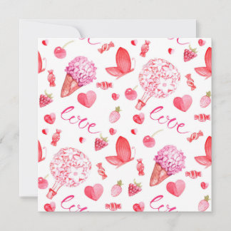 Love Carré Carte pour notes pour l'amour manuscrit