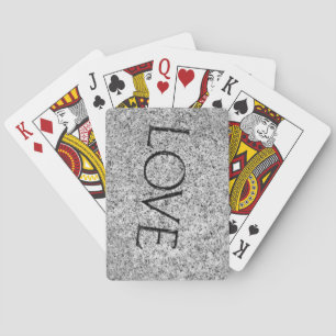 "Love" Carved Stone Playing Cards
