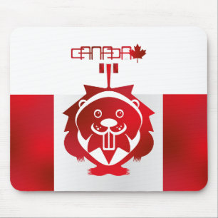 LOVE Castor/ Maple Flag Canada by Masanser Mouse Pad