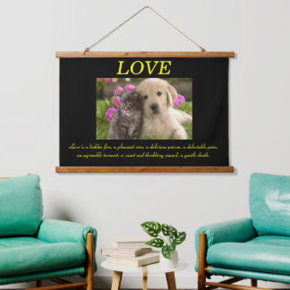 LOVE Cat and Dog  Hanging Tapestry