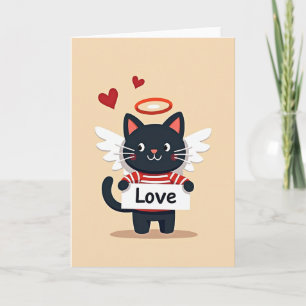 Love Cat Angel Card