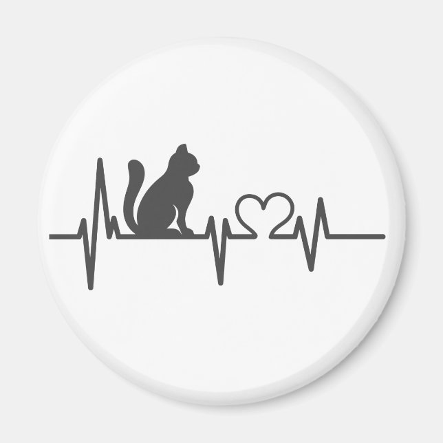 Love cat cardiogram - Choose background color Magnet (Front)