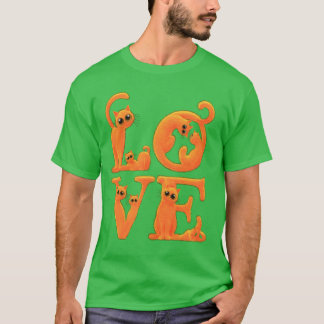 Love Cat Orange friends T-Shirt