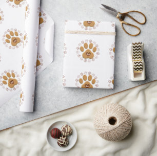 Love Cat Paw Wrapping Paper