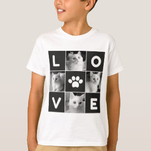 LOVE Cat Photo Collage T-Shirt pour enfants
