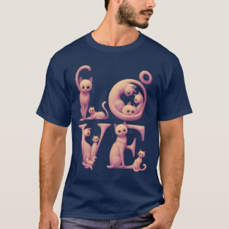 Love Cat Pink vintage T-Shirt