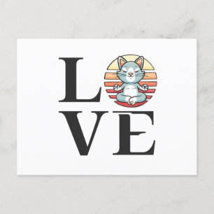 Love cats and meditation postcard