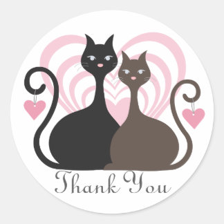 Love Cats Custom Merci Sticker Round