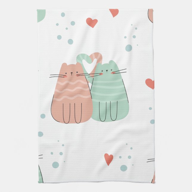 Love Cats Design   Geschirrtuch Kitchen Towel (Vertical)