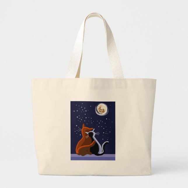 Love cats large tote bag (Front)