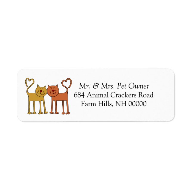 Love Cats Retourner l'adresse Mail Stickers Étique (Devant)