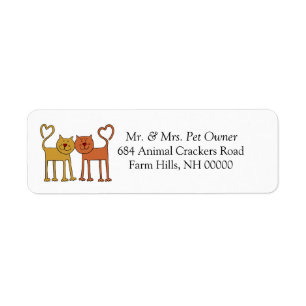 Love Cats Return Address Mail Labels Stickers